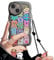 NITITOP Compatible for iPhone 13 Case, Cute Clear Cartoon Bear Animal with Heart Beaded Lanyard Wrist Strap for Women Girly, Soft TPU Full Protective Cover- Monster
