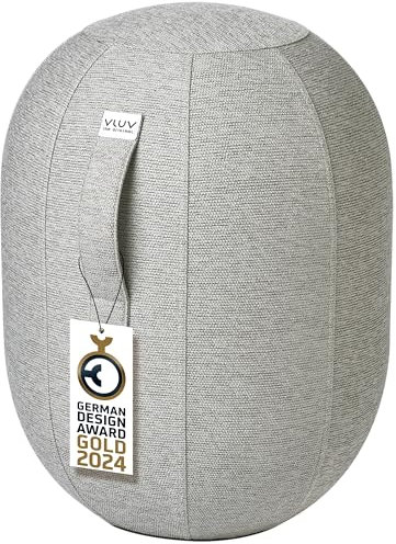 VLUV® KAPSUL STOV Balance-Kapsel [Atmungsaktiv mit Tragegriff und Wegrollschutz] Waschbarer Stoffbezug | Ergonomischer Hocker | Schreibtischhocker | Wackelhocker | Sitzball Büro Ergonomisch