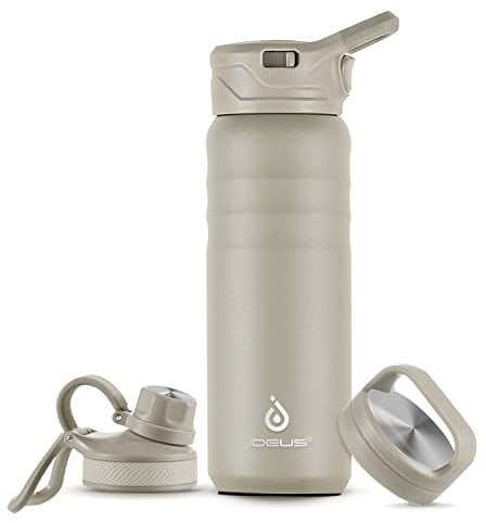 IDEUS Vacuum Insulated Water Bottle, Stainless Steel Double Wall Flask Metal Sports Canteen with Leak-Proof Screw Cap (Celadon, 24oz (710ml))