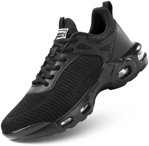 Scarpe da ginnastica da uomo, alla moda, antiscivolo, per atletica, sport, tennis, basket, Nero , 46 EU