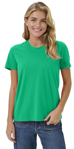 NetSetUK Womens Plain Cotton T Shirt Breathable Soft Short Sleeve Casual Wear UK (S to XXL) Kelly Green