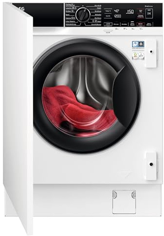AEG LWN8E8636F Lavasecadora de Carga Frontal, Lava 8 Kg, Seca 4 Kg, Integrable, 1600 rpm, Serie 8000, Función Vapor, Tecnología PowerCare y ProSense, Motor Inverter, Blanco, Clase A, Fabricado en UE