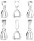 ALEXCRAFT 6Pcs 925 Sterling Silver Pendant Clasp Pinch Clip Bails for Jewelry Making, Slider Pendant Connectors with Open Loop, Sterling Silver Findings Jewelry Pendants Clasps for Necklace Charms