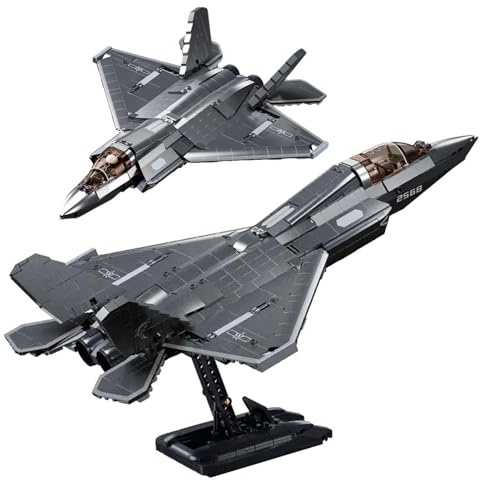 Tarcury J-35-stridsflygplan, byggsats, skala 1:44, 838 delar, militärt arméleksaksset med 1 leksakssoldat och displaystativ, för ungdomar och vuxna