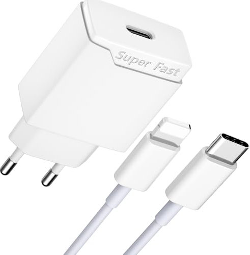 Newding 25W Cargador Carga Rápida para Phone 14, 13, 12, 11, X, 14 Pro MAX, 14 Plus,12 Mini, XS XR SE Mini, Cabezal USB C y Cable 5FT