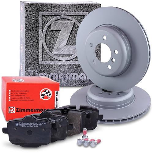 ZIMMERMANN Bremsenset Hinterachse inkl. Bremsscheiben hinten Ø 345 mm innenbelüftet und Bremsbeläge hinten Kompatibel mit BMW 5er (F10), 5er Touring (F11), 6er Coupe (F13), 6er Gran Coupe (F06)
