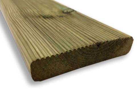 Listone pavimento in legno da esterno Decking in pino impregnato - 98x14,5x2,5cm