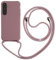 Keteen Handyband hülle für Samsung Galaxy A55 5G Handyhülle mit Band Slim Silikon A55 5G hülle mit Abnehmbar Kordel Stossfest Bumper Cover zum Umhängen Necklace Handyhülle für Samsung A55 5G-Pink