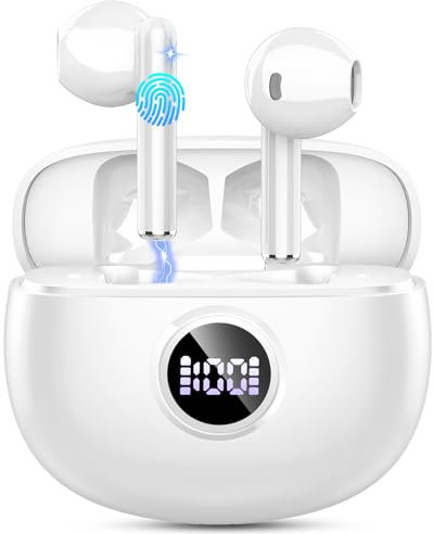 Motost Cuffie Bluetooth, 2024 Auricolari Bluetooth 5.3 Stereo con 4 HD ENC Mic, Cuffie Wireless In Ear Cancellazione Rumore, 40 Ore Cuffie Senza Fili IP7 Impermeabile,