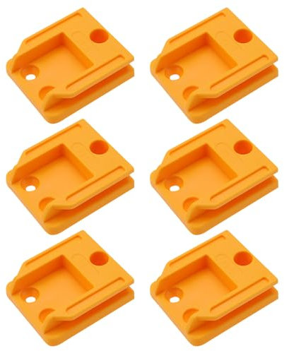 Create idea 6PCS Tool Holder Wall Mount Three-Hole Plastic Cordless Tool Storage Wall Mount Holder Compatible with Dewalt 20V 18V 12V Electric Drill Tool (Yellow)