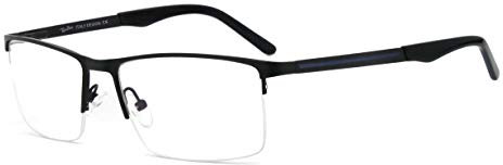 Global Glasses Herren rahmen brille blockieren blaulicht gaming computerbrille blaulichtfilter brillen schwarz Halbrand brillen