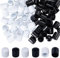 CREATCABIN 70Pcs Door Stoppers Bumper Tips Door Stop Rubber Tips Replacement Silicone Door Stop Caps Tips Bumpers Spring Hinge End Caps for Door Wall Floor Protection White Black 13x11mm