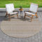 Muratap Outdoor Teppich Uni Einfarbig - Runder Teppich Kurzflor für Innen und Außenbereich Modernes Outdoor Teppich Wetterfest Gartenteppich - Große: 200 cm - Rund - Farbe: Braun