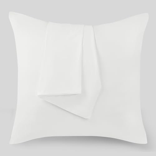 Utopia Bedding - Kissenbezug 60x60 2er Set - Kopfkissenbezug 60 x 60 aus 100% gebürsteter Mikrofaser mit Umschlagverschluss - Falten-, verblassen- und schmutzabweisende Kissenbezüge 60x60 - Weiß