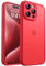 CANSHN Matte Compatible with iPhone 15 Pro Case, Upgraded [Full Camera Protection] [Translucent Matte] Shockproof Protective Phone Case 6.1 - Red