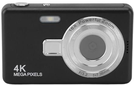 Appareil Photo Numérique, Appareil Photo Compact 12MP 1080P avec Zoom 16X, Point de Mise au Point Automatique et Caméras de Prise de Vue pour Enfants Adultes Débutants
