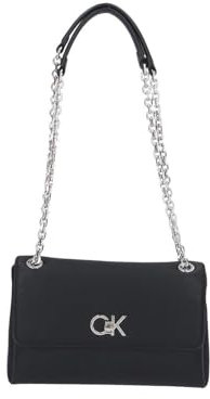 Calvin Klein Damen RE-Lock Conv Shoulde Umhängetasche, Ck Black