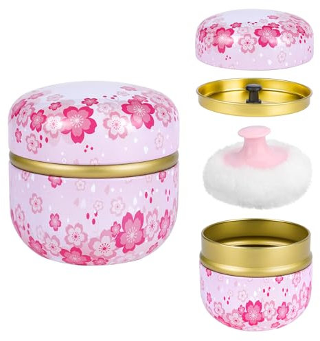 Yokilly Babypuder Dose Mit Puderquaste: Baby Puder Koffer Mit Powder Puff für Körperpuder - Zu Hause und Reisen Geeignet Puderdose für Talkum Puder und Lose Puder(Rosa)(Pulver Nicht Einschließen)