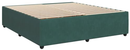 vidaXL Bettgestell, Bettrahmen mit Lattenrost, Doppelbett Polsterbett für Schlafzimmer, Bett Schlafzimmerbett, Dunkelgrün 200x200cm Samt