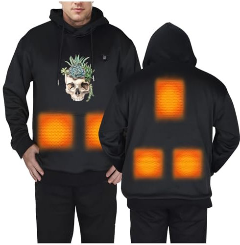 2024 Sale Beheizbare Hoodie Damen Beheizbare Pullover Herren Plüsch Sweatshirt mit 5 Heizzonen Beheizte Kapuzenpullover Elektrisch Beheizbare Sweatshirt mit Kapuze Bluse Tops Beheizte Winterjacke