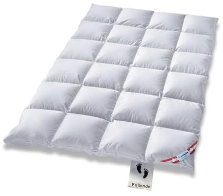 Bach's Betten Welt Canada Aussensteg Keine kalte Füsse Kassettendecke Winterdecke 100% Daune (135 x 200 cm)