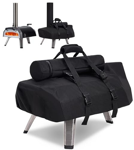 NOELIFE Waterproof Cover for Ooni Karu 12G Pizza Oven, Accessories for Ooni 12G, Pizza Maker Carry Cover with Seperate Chimney Bag, with Straps in the Bottom for Fixation (Oven Not Included)