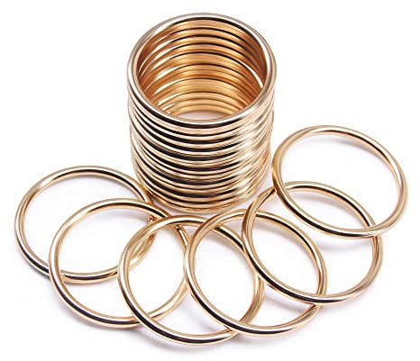 Jamsinmu Metallring Robuste O-Ringe Mehrzweck für Heimwerker-Zubehör, Gürtel und Hundeleinen Bastelzubehör Gold 40mm