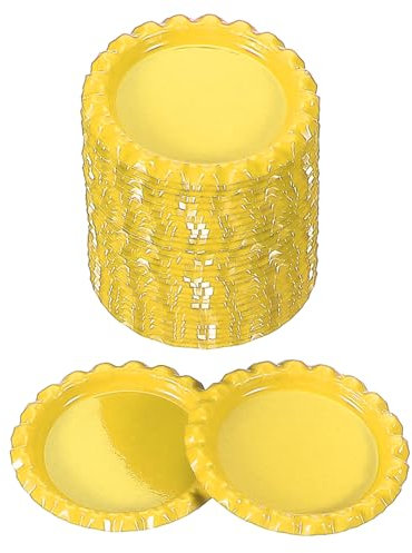 PATIKIL 100 Pieces Bottle Caps for Crafts, 1 Inch Decorative Double Sides Printed Flat Bottle Caps Bulk for DIY Pendants Scrapbooks Badge, Yellow