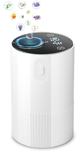 Waterless Diffuser for Essential Oil: Portable Nebulizing Essential Oil Diffuser, Aroma Diffuser for Car, Travel Use, Home