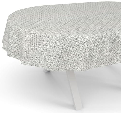 ANRO Wachstuchtischdecke Wachstischdecke Wachstuch Tischdecke abwaschbar Gartentischdecke Rund Oval Eckig Oval 200x140cm Schnittkante Italia Grau