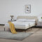 [en.casa] Bett Porvoo 140 x 200 cm Doppelbett Bettgestell mit Kopfteil Bezug aus Samt Holzbett max. 220 kg Polsterbett mit Lattenrost Beige