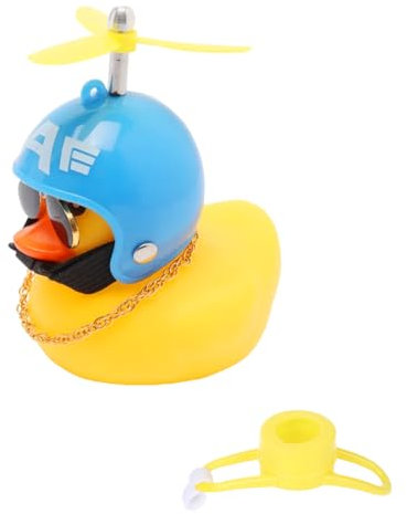 NHQZ 1 Stück Fahrradhupe kinder, Lustige fahrradklingel, Hupe fahrrad kinder, Fahrrad Quietscheente mit Helm, A