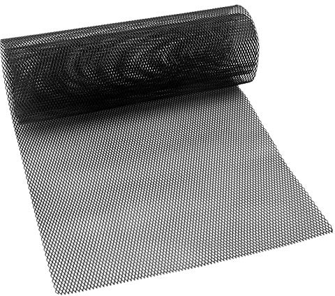 Panthem Universal Black Aluminum Car Mesh Grille - 40 x 13 inch Front Radiator for Bumper, Hood Vent (Black, 6x12 mm Rhombus)