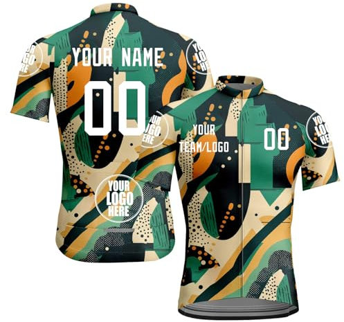 Custom Cycling Jersey Men Women Short Sleeve Bike Jerseys Full Zip with Pockets Personalized Team Name Your Name Logo Bicycle Clothing Breathable Quick Dry Cycling Tops