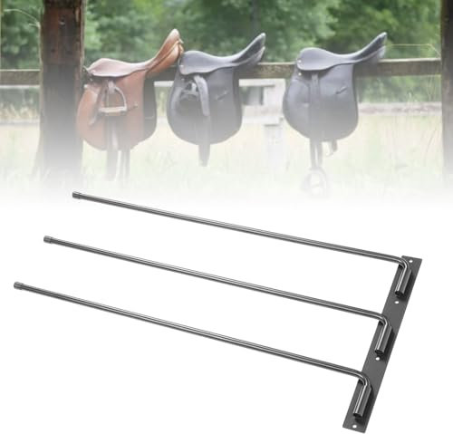 Qcwwy Sattel -Pad -Rack, Pferdedecke Halter 3 -Bar -Wandmontage Pferdes Sattelpolster und Deckenregale 180 Grad Swing Out Horse Deckenhalter für die Aufbewahrung des Pferdesausgangs