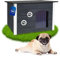 Outentin Hundehütte Outdoor Winterfest - Hundehaus für Mittelgroße Hund - Isoliert und Wetterfest - Hunde Haus für Draußen mit zum Öffnen Flachdach - Stabile und Moderne Villa - 76 x 60 x 60cm - Grau