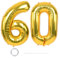 GoldRock XXL Luftballon 60 Geburtstag Deko Gold, 40 Zoll Ballon Deko 60 Geburtstag Frau Mann,Zahlen Luftballons Geburtstage 60,Geburtstagsdeko 60 Jahre,Folienballon 60 für Jubiläum, 60 Luftballon Groß