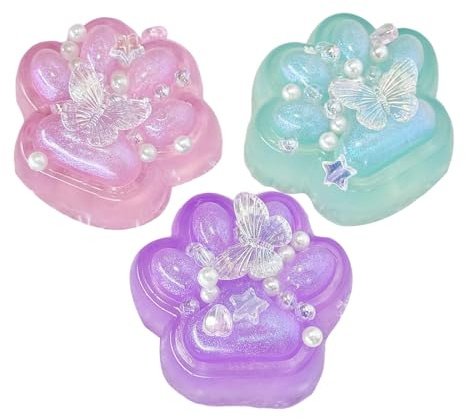 KEMUZ 3 Stück Fidget Toys und Anti Stress Spielzeug, Süße Weiche Katzenpfoten Quetschspielzeuge, Fufu Squishy Spielzeug, Zum Entspannen für Mädchen und Jungen