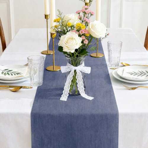 Siumir Vlies Tischläufer 30cmx25m Mitternachtsblau Tischband Hochzeit Taufe | Einfach zuschneidbar, Geruchsneutral, 25m Rolle für mehrere Tische, Ideal für Hochzeit, Taufe, Kommunion, Geburtstag