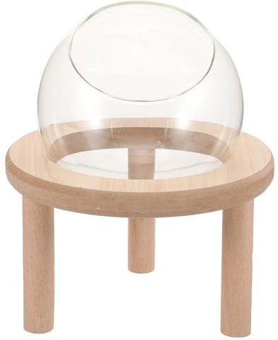 Toyvian Glas Sandbad Für Kleine Haustiere Transparente Hamster Badewanne Mit Holzboden Sandbad Kasten Für Hamster Rennmäuse Und Mäuse Käfigzubehör Für Haustierbadebereich