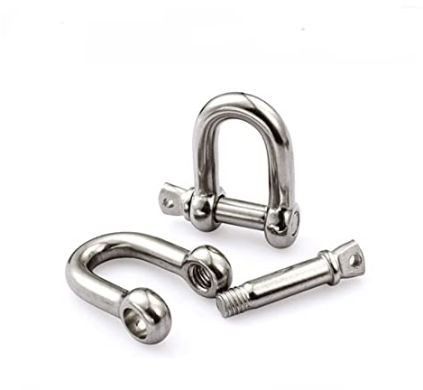 Manille D robuste, M4 M5 M6 M8 M10 M12 M14 M16 manille D droite courte en acier inoxydable, crochets de gréement, matériel bateau(M16)
