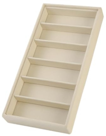 DEVNWIGMO Eyewear Display Tray Glasses Storage Box Sunglasses Organizer Adjustable Divider Holder Velvet Density Board Stackable for Home Drawer Vanity Suitable, Beige