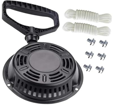 JoyousMall für Rückstoßstarter Montage für Craftsman Troy-Bilt Schneefräse, ersetzt 951-14151 751-10658, Zug mit 2 Seilen und 6 Muttern, Schwarz Weiß