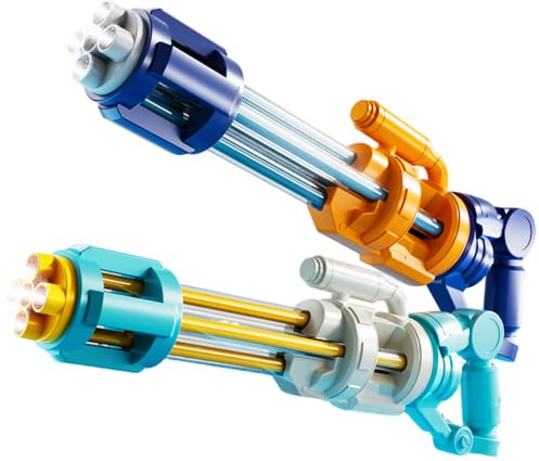 stream machine water gun 2PCS Super Soaker Water Guns, Stream Machine Gun With 49ft Range for Beach Backyard Party Play Game Activities, Light Blue & Dark Blue