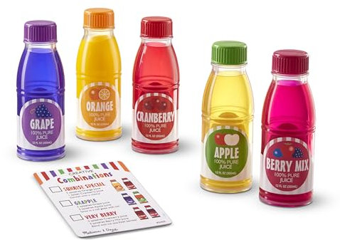 Melissa & Doug Tip & Sip Toy Juice Bottles Play Food Set