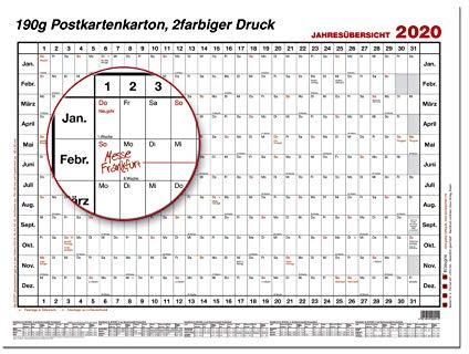 GÜSS-Jahresübersicht Superformat - im Versandrohr