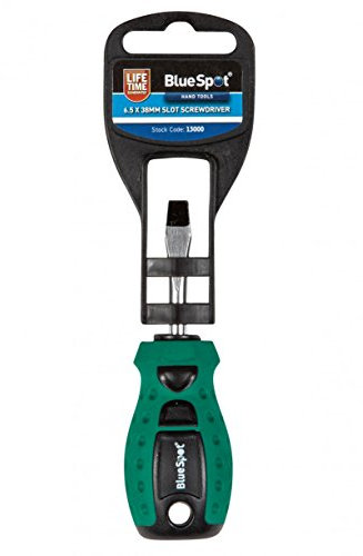 Blue Spot Tools 13000 Slot Screwdriver, Green, 6.5 x 38 mm