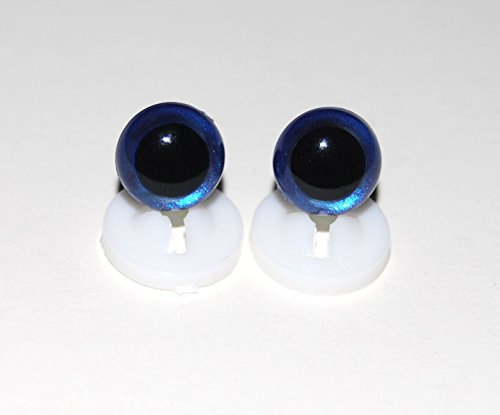 celloexpress 10mm GLASS LIKE Royal Blue Eyes with Plastic Backs - Safety Eyes for Soft Toy or Teddy Bear Making - Pack of 1 Pair