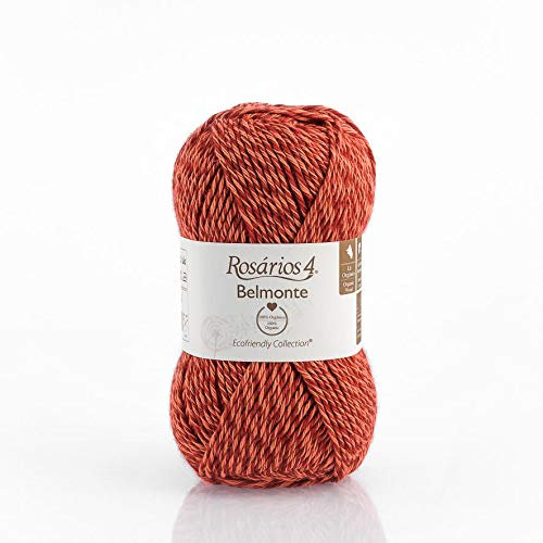 Bio-Strickwolle + Baumwollgarn – 50 g (125 m) Knäuel doppelt gestrickt – Qualität Strickwolle – DK Light Worsted – Bio GOTS zertifiziert, 37 - Orange, 125m