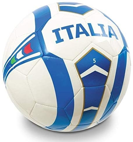 Mondo Sport , Pallone da Calcio Cucito Italia Team, Colore Bianco Azzurro, Size 5, 13919